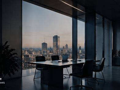 Salle de réunion moderne avec vue urbaine